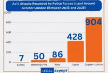 Metropolitan Police file folders documenting unsolved corrosive substance attacks in London