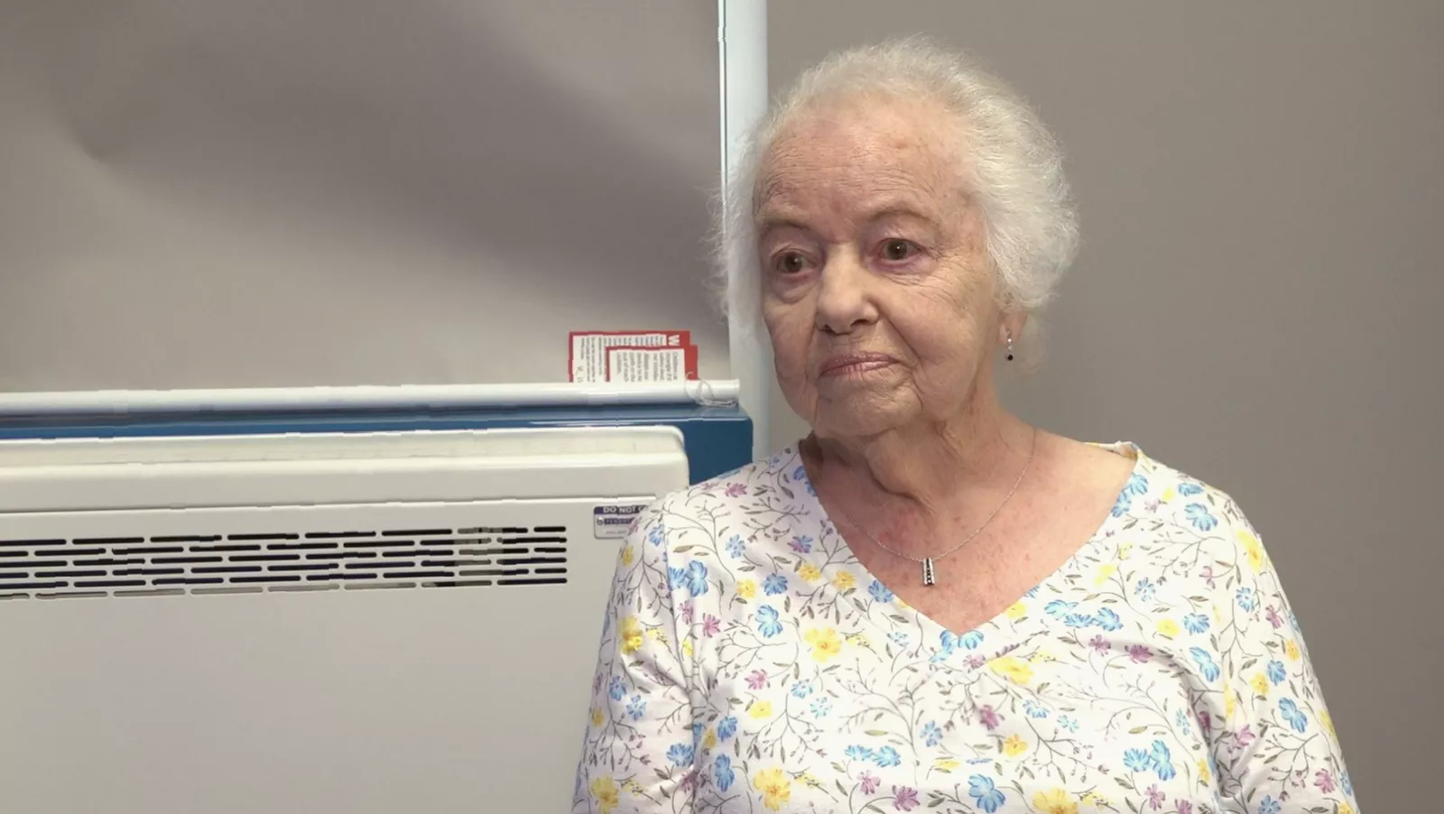 Patient leaving a cancer treatment centre after a rapid immunotherapy jab