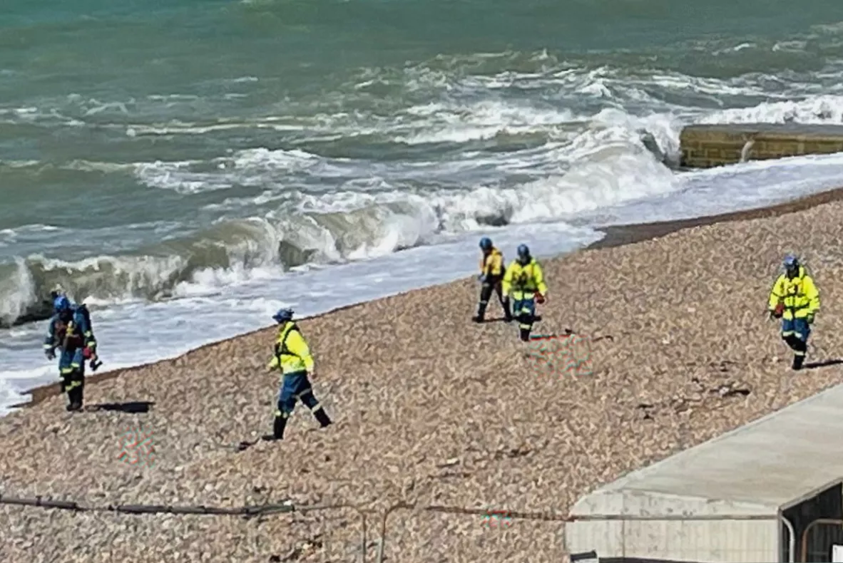 Coastguard helicopter and RNLI lifeboats search the Black Rock area off Brighton Marina