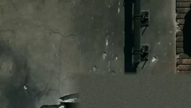A damaged apartment block in the north-eastern Romanian city of Galati after a drone strike