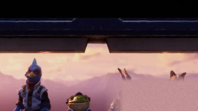 Corneria opening level in Lylat Wars remake with stone towers and Arwings skimming water