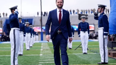 US Vice President JD Vance speaking at the Air Force Academy graduation ceremony in Colorado