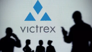 Aerial view of the Victrex headquarters building in Lancashire, England