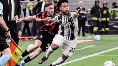 Juventus midfielder Weston McKennie training during a Serie A match