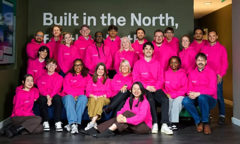 A diverse group of tech founders at a startup investor workshop in northern England.