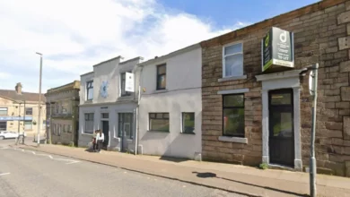 Exterior of Victorian terraced offices on Eagle Street in Accrington town centre