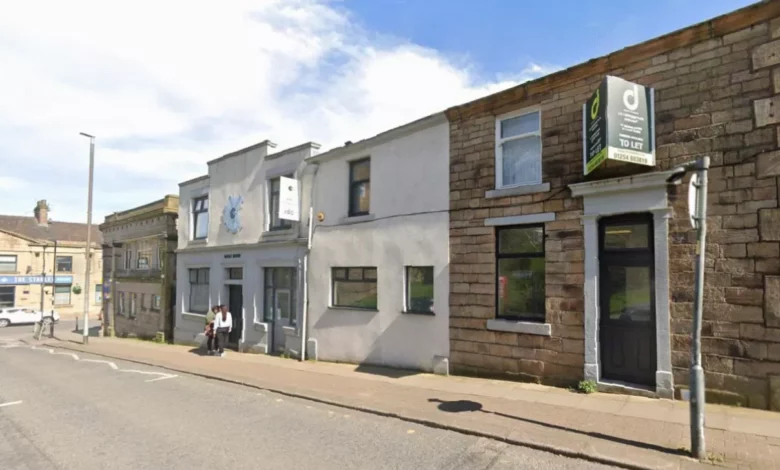 Exterior of Victorian terraced offices on Eagle Street in Accrington town centre