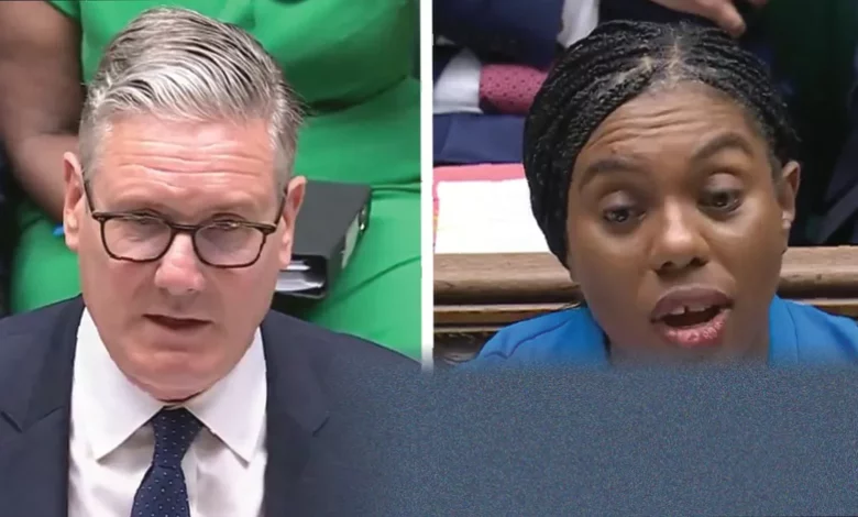 Conservative leader Kemi Badenoch at the dispatch box during Prime Minister's Questions in the House of Commons