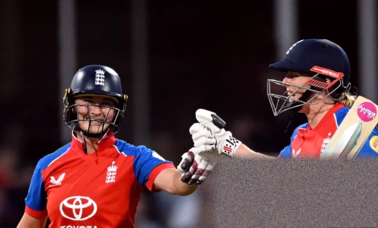 Crowd at Taunton’s Cooper Associates County Ground watches England’s chase