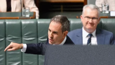 Australian parliament chamber during a heated question time session