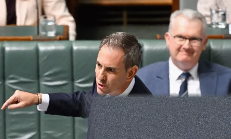 Australian parliament chamber during a heated question time session