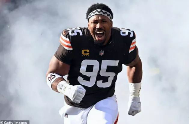 Cleveland Browns general manager Andrew Berry speaking at a press conference about the trade