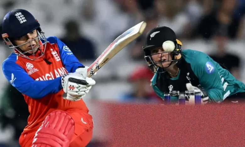 Rain covers being brought onto The Oval pitch during England’s T20 World Cup chase