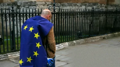 European Union flag flying outside a government building in Brussels