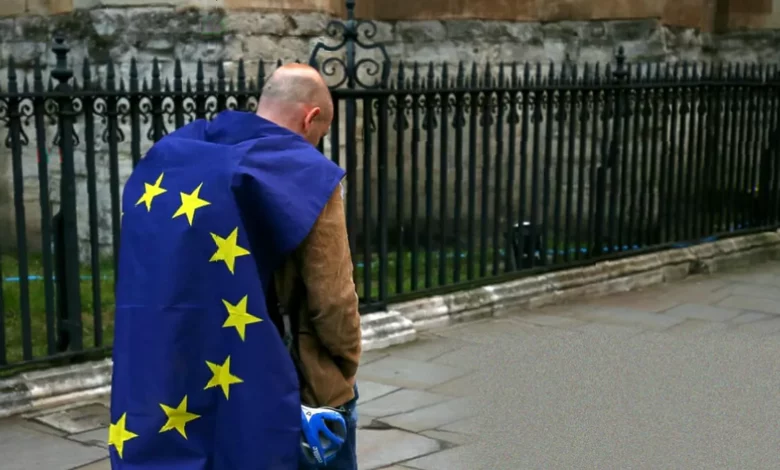 European Union flag flying outside a government building in Brussels