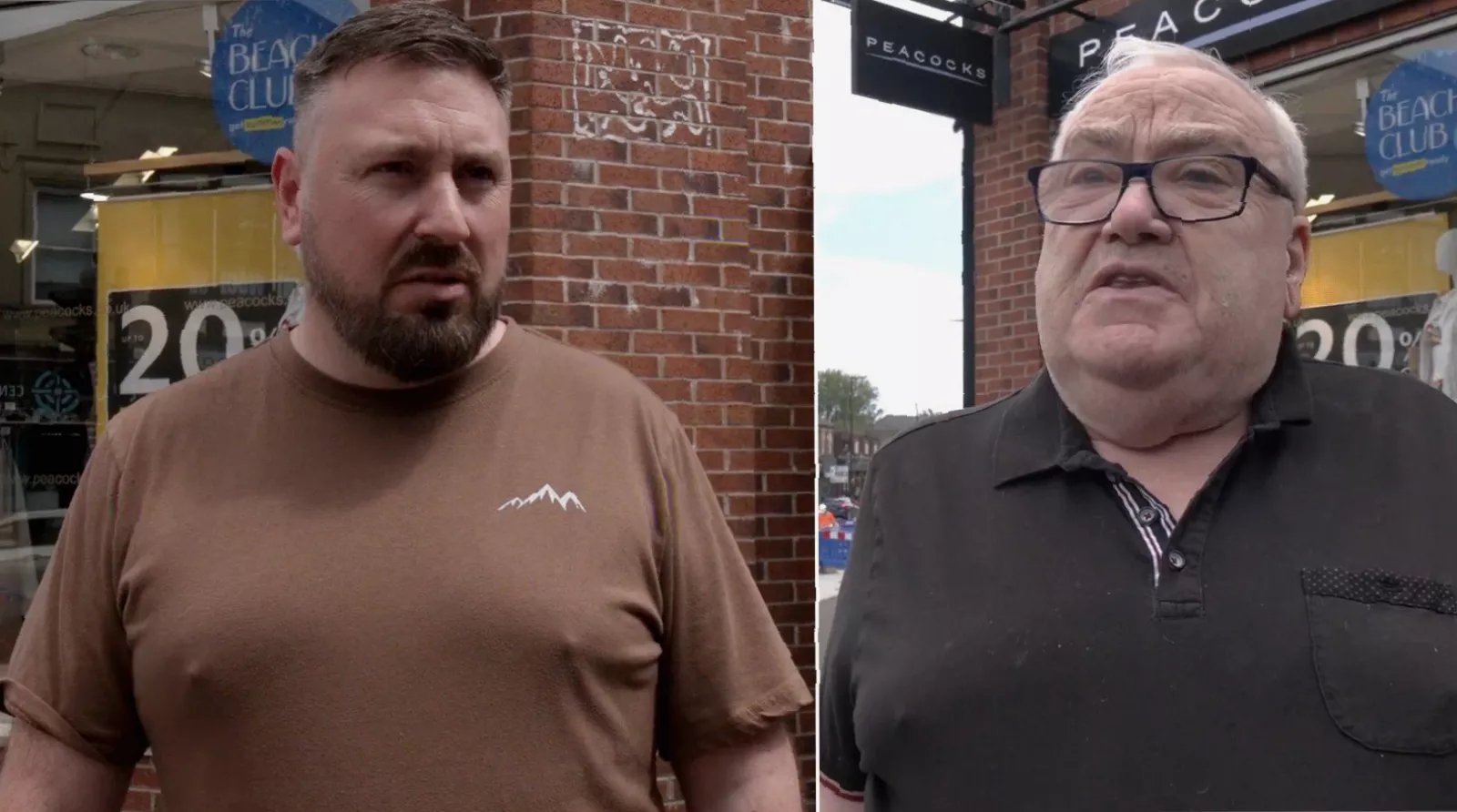 Voters speaking to a reporter on a residential street in the Makerfield constituency