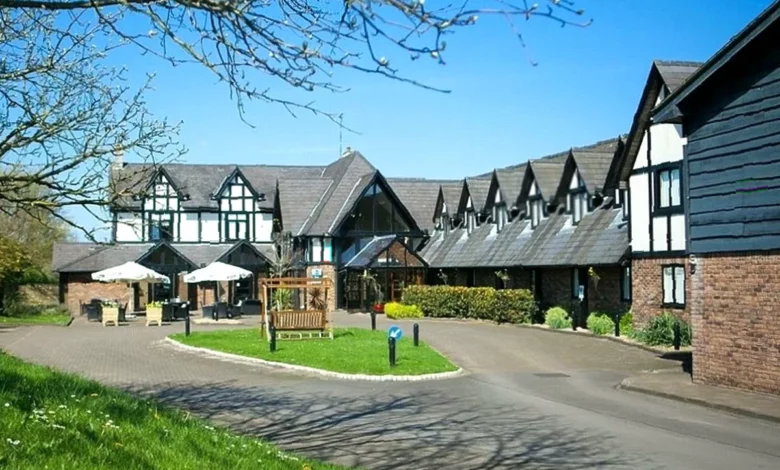 Aerial view of the Gables hotel near the M5 motorway in South Gloucestershire
