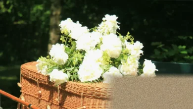 A natural burial ground in the UK with biodegradable coffins and wildflowers