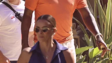 Michael Jordan walking with security at the Marbella Club Hotel in Spain
