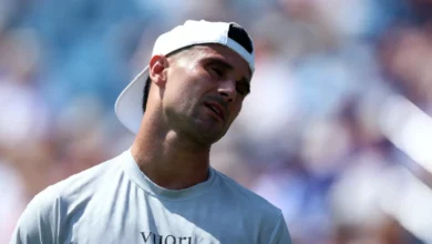 Grass courts at Devonshire Park Lawn Tennis Club in Eastbourne during the tournament