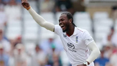 A fast bowler delivers a bouncer on a cracked pitch at Trent Bridge cricket ground