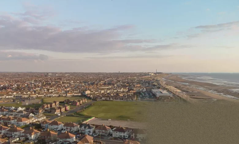 Aerial view of the AGC Chemicals Europe plant in Thornton-Cleveleys, Lancashire