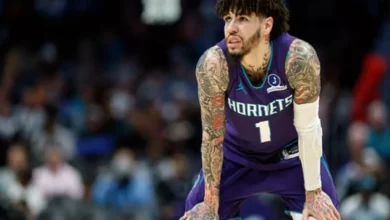 NBA trade announcement features Timberwolves and Hornets team logos
