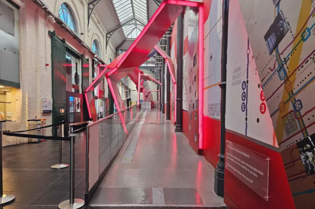 Event space created from former entrance corridor during museum renovation