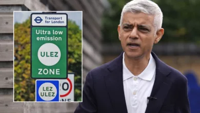 Mayor Sadiq Khan speaking at a press conference about London air quality data
