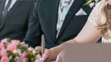 Clergyman at a desk writing a letter about the meaning of marriage