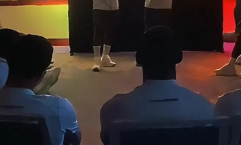 Ecuador squad watching captaincy armband handover from Enner Valencia to Moises Caicedo