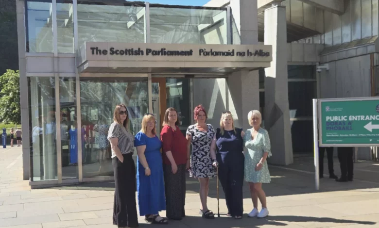 Women speaking to a cross-party group of MSPs at Holyrood about contraceptive injection side effects