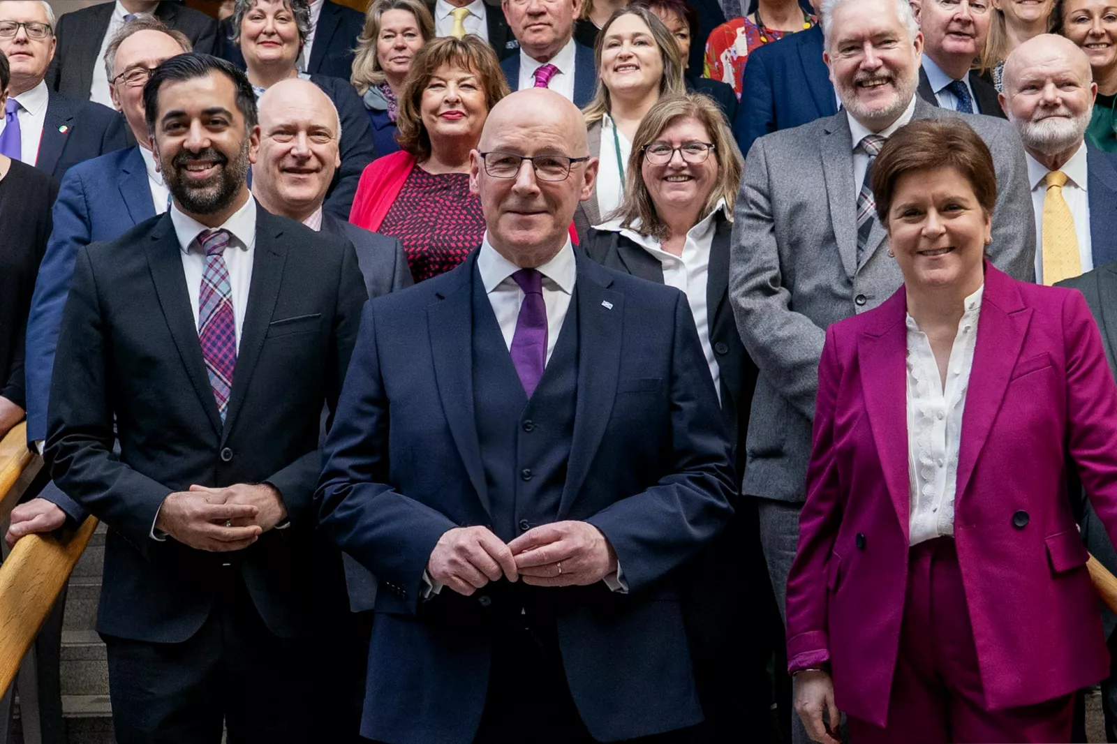 A luxury motorhome purchased with embezzled SNP funds parked outside a residential property