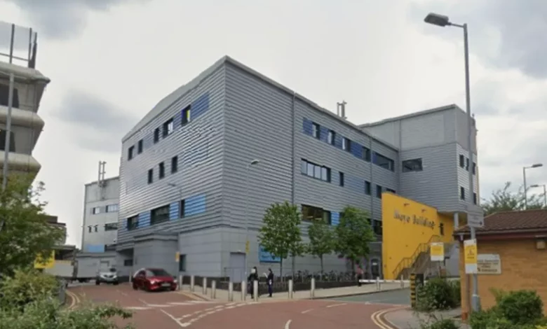 Exterior of Salford Royal Hospital in Greater Manchester under regulatory scrutiny