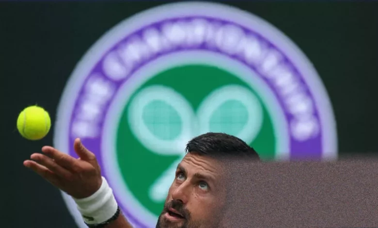 Novak Djokovic training on Aorangi Park grass courts ahead of Wimbledon.