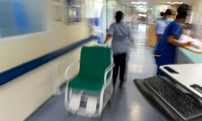 Hospital emergency department entrance at Wexham Park Hospital in Slough