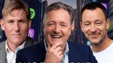 Promotional poster for World Cup Uncensored podcast featuring three co-hosts in a studio