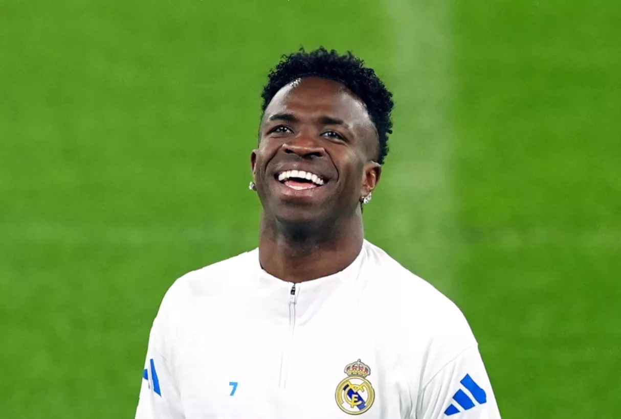 Vinicius Junior in a Real Madrid shirt during a Champions League match