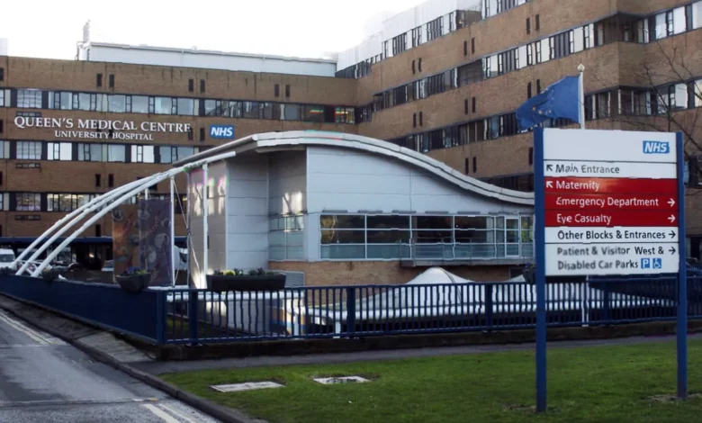 Exterior view of Nottingham University Hospitals Queen's Medical Centre building