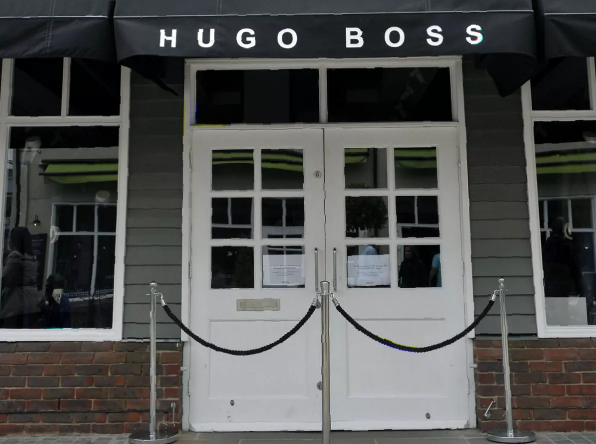 Hugo Boss storefront on a European high street