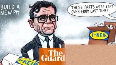 A political cartoon depicting the fallout of the Makerfield by-election result