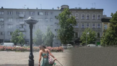 Thermometer displaying extreme heatwave temperature in a European city