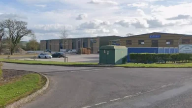 View of the A303 near Sparkford with new business park development site