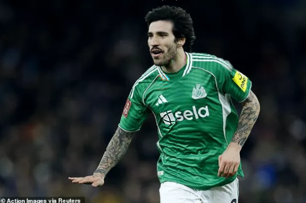 Sandro Tonali in action on the pitch at St James' Park
