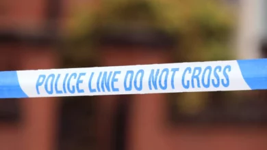 Police cordon on Ashwells Road in Pilgrims Hatch after a fatal incident involving a child
