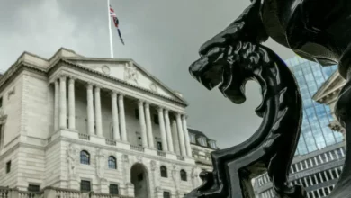 Bank of England building in London, headquarters of Britain's central bank