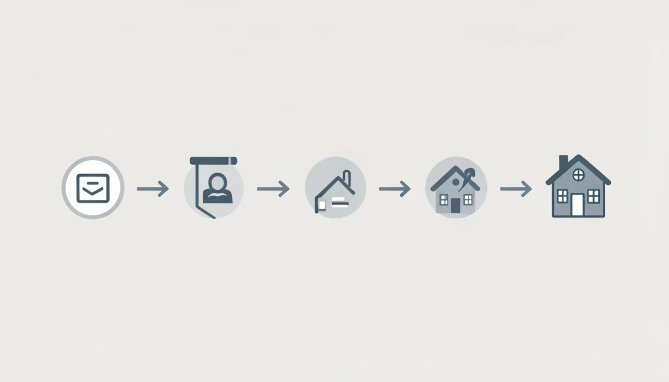 Diagram of the statutory homelessness process from application and assessment to housing