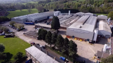 Aerial view of the William Cook factory in Stanhope, County Durham