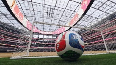 Stadium exterior of MetLife Stadium in New Jersey hosting the 2026 World Cup final