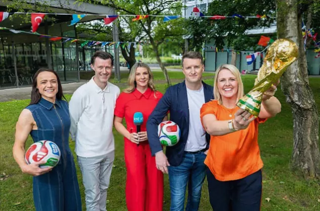 RTE's World Cup punditry panel gathered around a studio desk ahead of the tournament